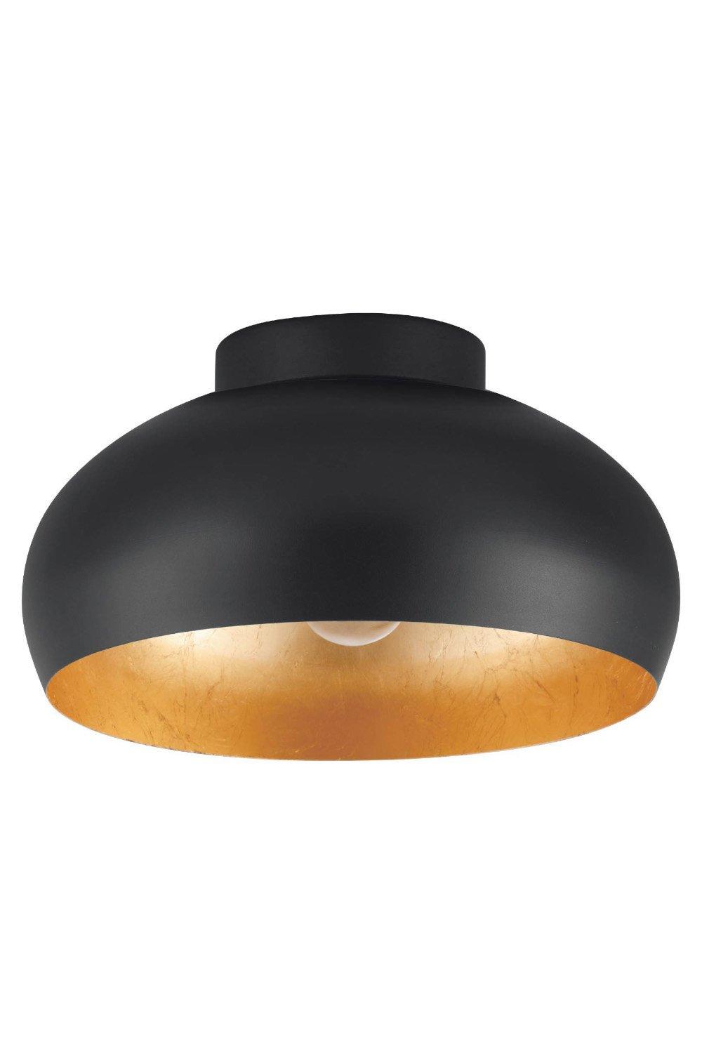Mogano 2, Domed Gold Semi- Flush Ceiling Light